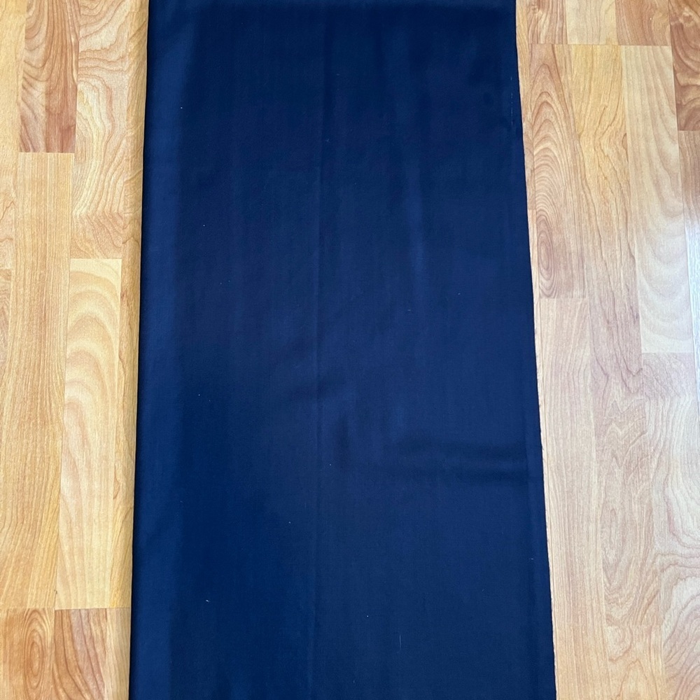 Vintage Navy Blue Indian worsted wool fabric 38” x 78”